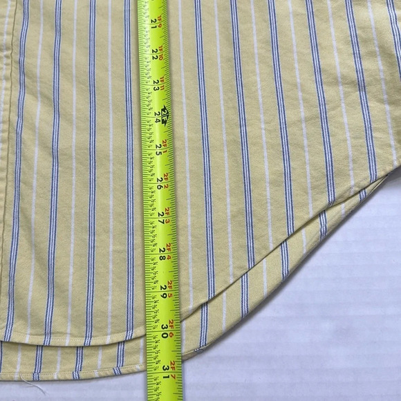 📌5/$25 Ralph Lauren Classic Fit Short Sleeve Button Down Yellow Striped Size XL - Picture 8 of 9